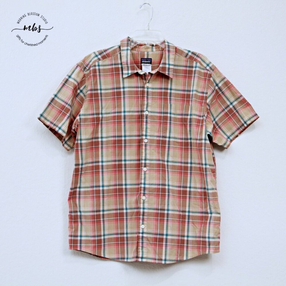 Patagonia A/C Button Down Plaid Short Sleeve Shirt‎ Multicolors Men XL